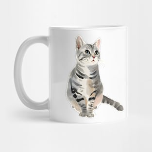 Watercolor Grey Tabby Cat Mug